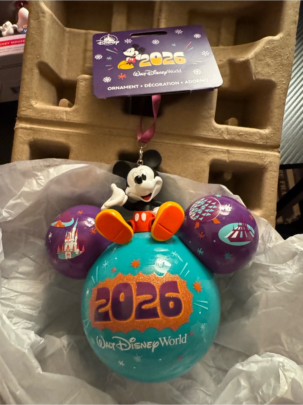 Disney Teal & Purple 2026 Mickey Mouse Ornament